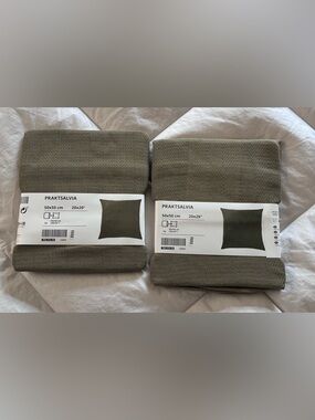 IKEA PRAKTASALVIA Pillow Cushion Covers Green Sage 50x50 cm, 20x20" 100% Cotton